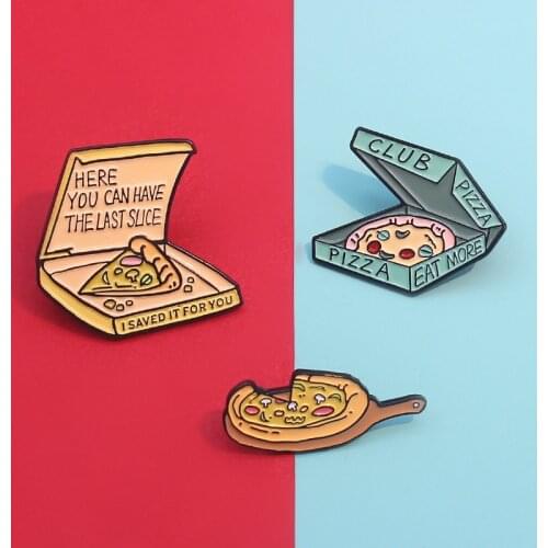 Fun Food Pizza Pie Enamel Brooch Cartoon Vegetable Pizza Alloy Pins Badge Punk Accessories Woman Jewelry Gift For Friends