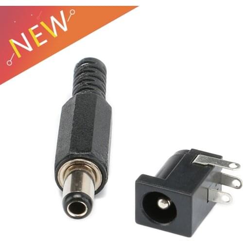 10pcs 5.5X2.5mm 5pcs DC Power Female Plug Jack + 5pcs Male Plug Jack Socket Adapter Connector 5.5*2.5 mm