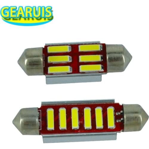 100 pcs Festoon C5W canbus 6 SMD 7020 LED Nao polar 0.13A 36mm 39mm 41mm Car Interior Luz Cupula Lampada de Leitura luzes do car