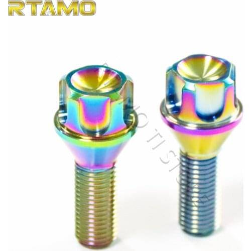 20pcs GR5 Titanium Alloy Car Wheel Bolts Anti-theft Screws M12X1.5PX28mm Fit BMW M3 5 6 Z4