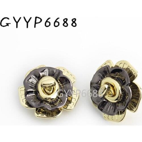5-20sets 47*49mm Light gold twist lock for purses and handbags Flower shape Turn lock