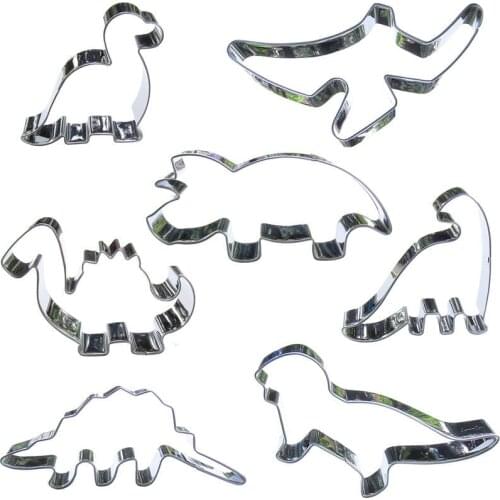 Dinosaur suit 7 piece cookie cutting molds, baking tools, cake decorating soft candy tools