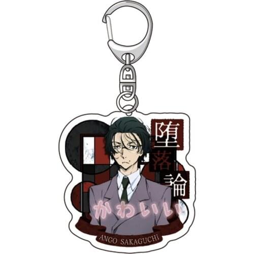 Anime Keychain Stray Dogs Figure Dazai Osamu Edogawa Rampo Acrylic Keyring Cartoon Pendant Charm Bag Car Fans Trinket Jewelry