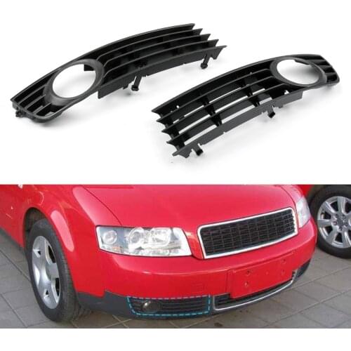 Artudatech 8E0807681 8E0807682 Pair Front Bumper Lower Fog Light Fog Lamp Grilles Grill For Audi A4 B6 2002 2003 2004 2005