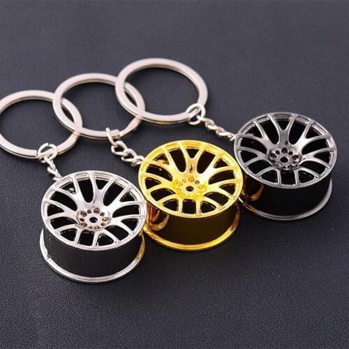 Creative Mini Car Wheel Car Keychain Auto Repair Parts Car Tire Wheel Keychain Key Ring Keychain Ring Car Keychain Accessories