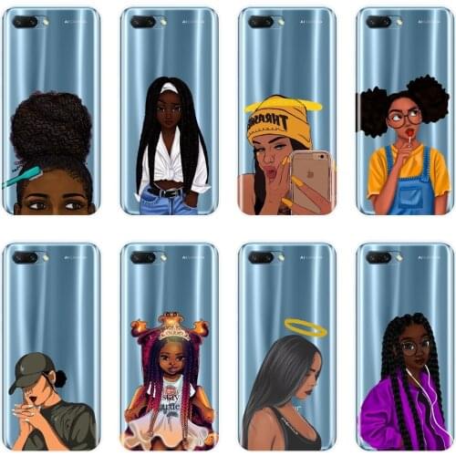 Phone Case For Huawei Honor 10 9 8 8X MAX 7 7S 7X 7A 7C Pro Black Girl Silicone Soft Back Cover For Huawei Honor 7 8 9 10 Lite