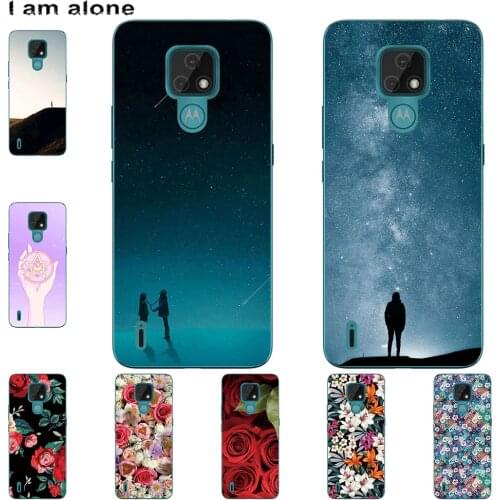 I am alone Phone Case For Motorola Moto E 2020 E7 E7 Plus 2020 Fashion Color Cute Cartoon Printed Paint Mobile