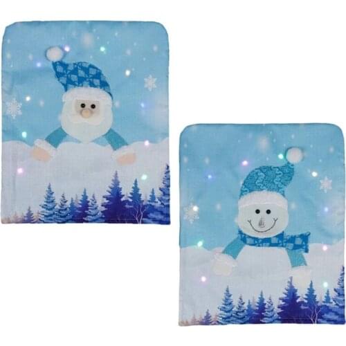 Merry Christmas Chair Cover Luminous LED Light Chair Back Cover Xmas Christmas Decorations For Home