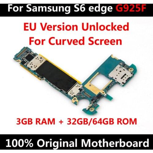 Logic Motherboard For Samsung Galaxy S6 edge G925F 32GB 64GB Factory Unlock Official Mainboard With Chips IMEI Android OS