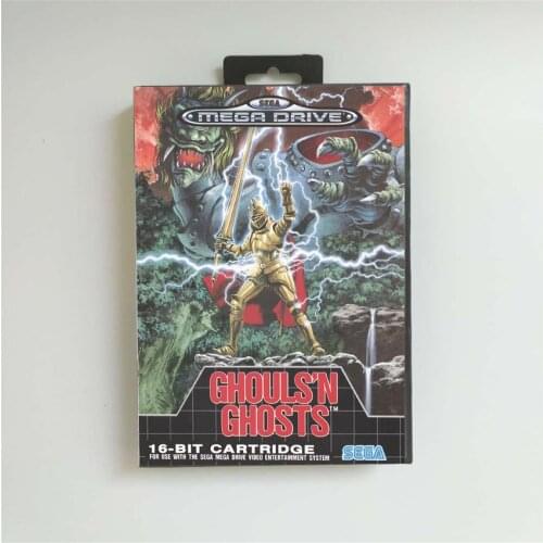 Ghouls 'N Ghosts - EUR Cover With Retail Box 16 Bit MD Game Card for Sega Megadrive Genesis Video Game Console