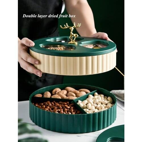 Dried fruit storage box livingroom dried fruit tray candy box light luxury dried pastry box with lid dried fruit box storage box