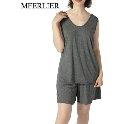 Summer Plus size Womens pajamas 5XL 6XL 7XL Bust 146cm Casual Womens suit home clothes