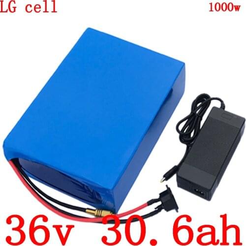 36V 500W 1000W electric bicycle battery 36v 30ah electric scooter battery 36V Lithium battery use LG cell with 42V 5A charger