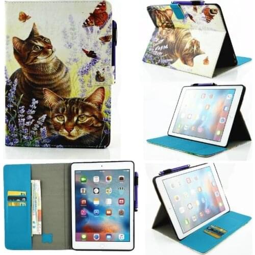 Fashion Cartoon Leather PU Case For Sasmung Galaxy Tab S3 9.7 T820 T825 Cases Cover Tablet Cat Dog Pattern Stand Shell Funda