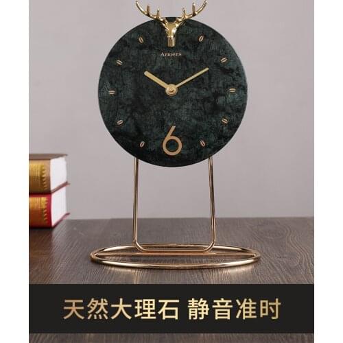 Marble Table Clock Modern Minimalist Ornaments Living Room Clock Pendulum Desktop Home Desktop Light Luxury Clocks
