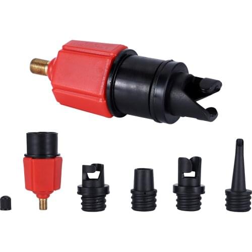 Inflatable Rowing Rubber Boat Air Valve Adapter Paddle Board Canoe Kayak Air Valve Pump Compressor Converter 4 Nozzle