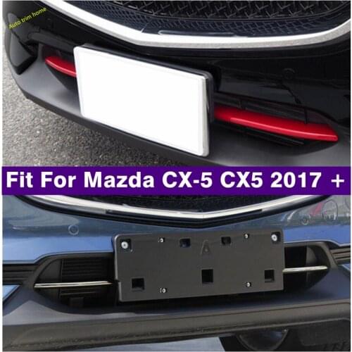 Red / Chrome Front Bumper Bottom Grille Grill Stripes Cover Trim Exterior Refit Kit Fit Fit For Mazda CX-5 CX5 2017 - 2021 ABS