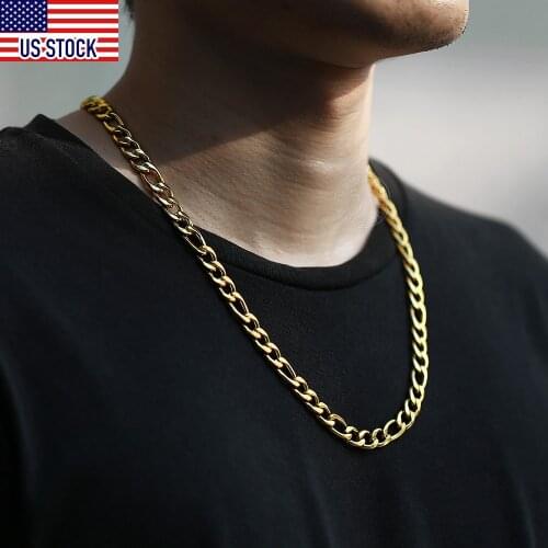Stainless Steel Figaro Link Chain Necklace for Men Women 5/7/9mm Gold Silver Color Choker Dropship Jewelry 18-24inch KNM177A