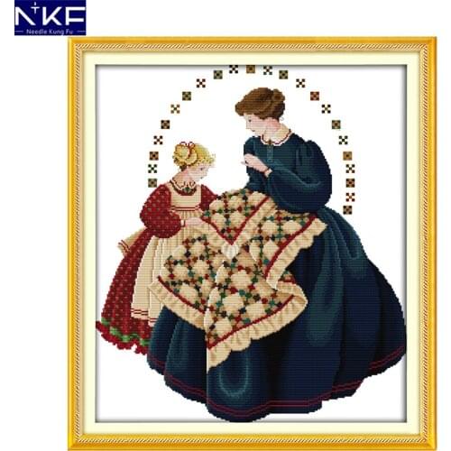 NKF Needlewomen figure style handcraft needlepoint kits counted stamped canvas Christmas cross stitch kits for home decoration