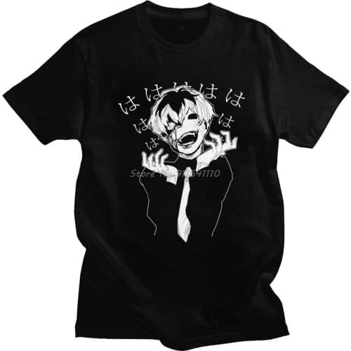 Novelty Laughing Ghoul Tokyo Ghoul T-Shirts Men Pure Cotton Manga T Shirt Japanese Anime Kaneki Ken Tees Gift Idea Clothes Merch