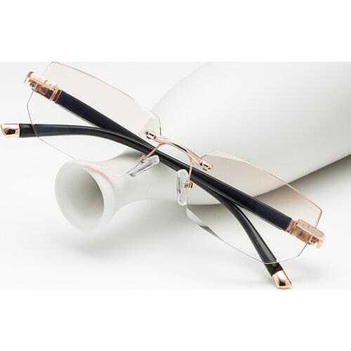 New Anti-blue Light Women Reading Glasses Classic Rimless Metal Glasses Men Hyperopia+1.0.+1.5.+2.0.+2.5.+3.0.+3.5.+4.0