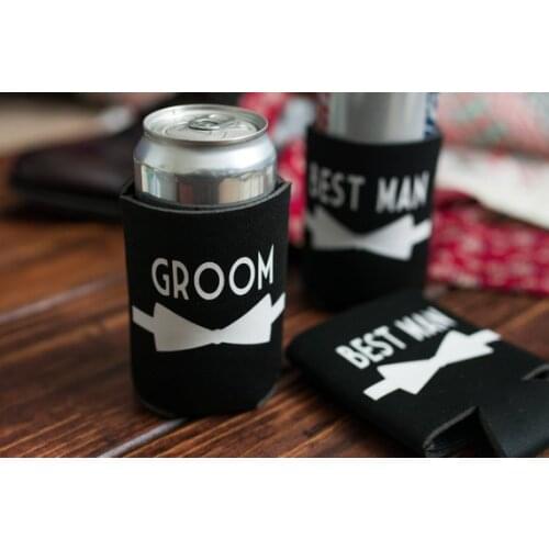 Customize bestman groom wedding Bachelorette Can Drink Coolers , customize bridesmaid maid of honor proposal gifts drink sleeves