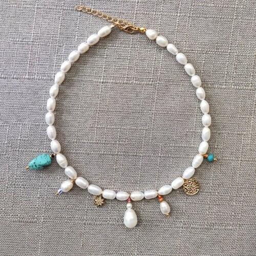 High-quality natural freshwater pearl necklace fashion small pendant decorated ethnic jewelry accessories for women adds charm