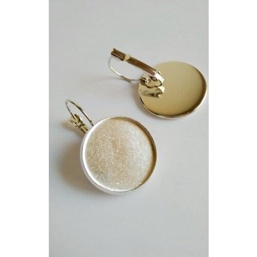 Silver Plated 500PCS 20mm Blank Earring Base for Cabochon Cameo Setting DIY Jewelry Making Findings CFS164