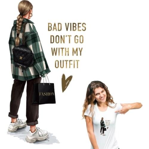 Applications For Clothes Girl Woman Iron On Patches A-Level Washable Hoodies Tops Vinyl Thermal Press Diy Iron-On Transfer