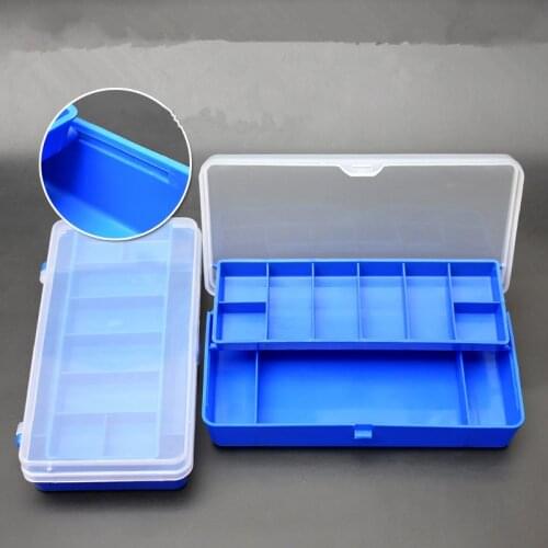 Transparent plastic fishing lure tackle box Double-layer bait plastic portable tackle fishings gear supplies accessories