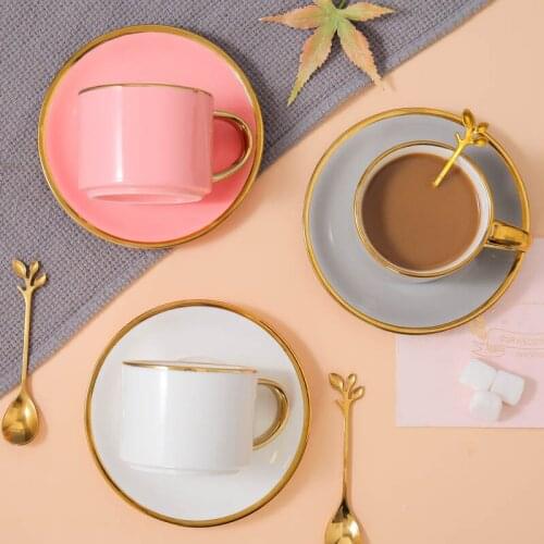Nordic Luxury Ceramic Coffee Cup Table Decoration Restaurant Hotel Service Cup Set Kitchen Storage Supplies Milk Cup