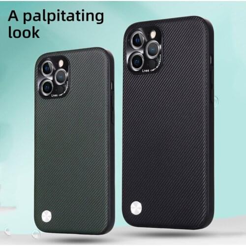 Luxury Shockproof Camera Lens Protection Carbon Texture Cell Phone Case For iPhone 13 12 Pro Max 11 Smartphone Back Cover Fundas