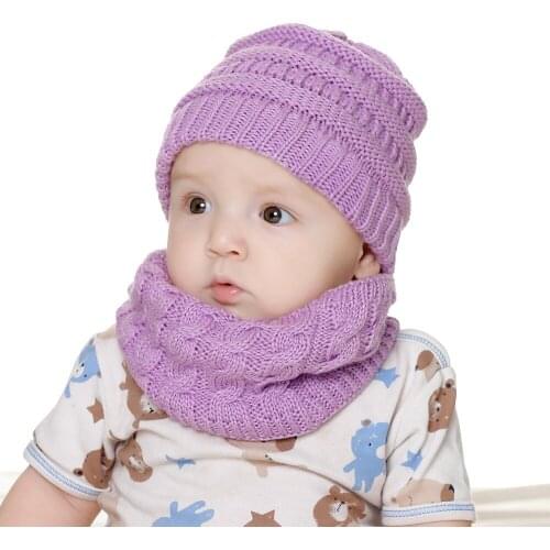 2020 Baby Children Hat Scarf Coral Fleece Caps For Boy Girl Cotton Spring Autumn Winter Children Beanies Kids Photography Props