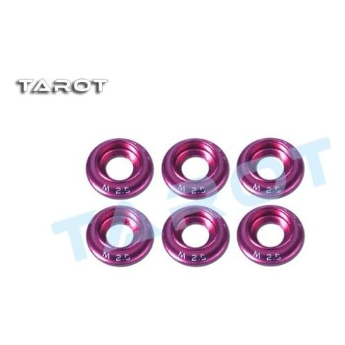 TAROT M2.5 2.5mm Metal Aluminium Alloy Screw Washer RED