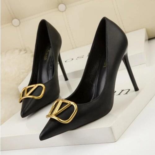 2021 Women Heels Fashion High Heel Shoes Ladies Office Party Wedding Shoes Classic Pumps Female Stiletto White Black Plus Size
