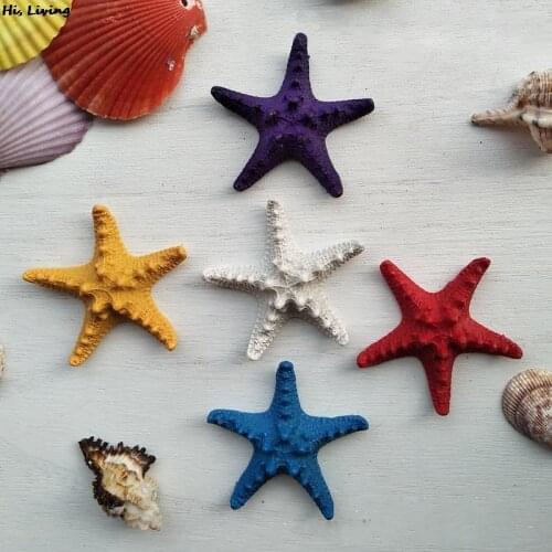 1PC Mediterranean Ornaments Style Resin Starfish Ocean Home Fish Tank Shooting Props Mini 6.8cm Wall Decorations