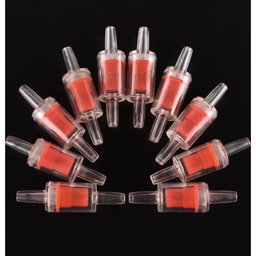 10 X One Way Non-Return Check Valve Aquarium Co2 System Air Pump Red 4mm pipe