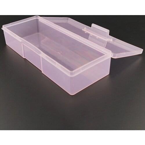 1Pc Nail Art Rectangle Empty Plastic Storage Box Nail Dotting Drawing Brush Pen Polishing Sponge Buffer Container Case