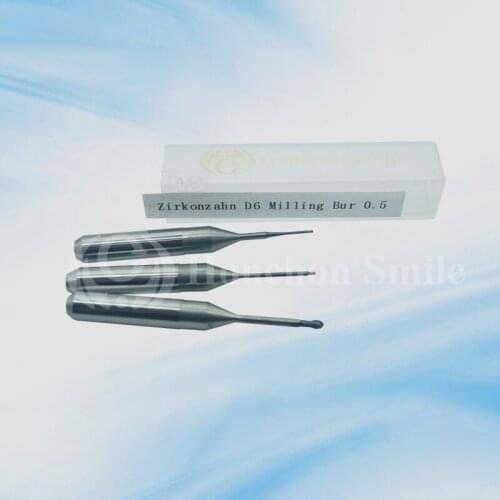 10pcs Zirkonzahn M1 Burs Shaft 6mm Length 50mm Size 2.0/1.0/0.5mm /Dental zirconia ,PMMA, Wax burs