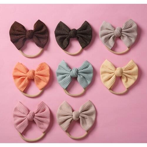 36pc/lot 4.5inch Newborn Ribbed Bows Nylon Baby Headband,Infant Toddler Nylon Headband or Hair Clips for Girls Hair Accessories