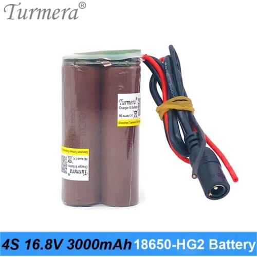 4S 16. 8V 14.4V 3000mAh Reachargeable Lithium Battery Pack INR18650-HG2 3000mAh 30A Battery Cell with 4S 30A BMS for Screwdriver