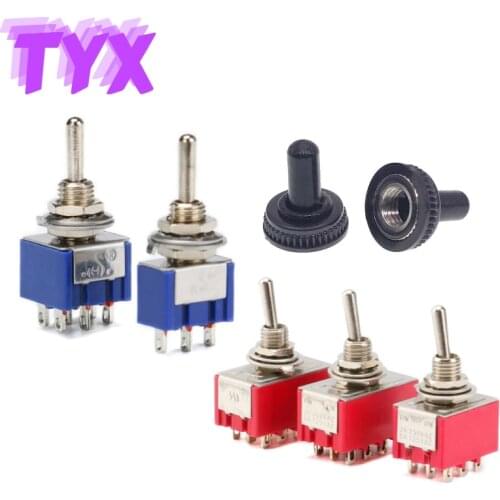 5Pcs Toggle Switch Toggle Rocker Switch MTS-102-103-202-403-223 Toggle Switch Instantaneous Self-reset Self-locking 120VAC 6A