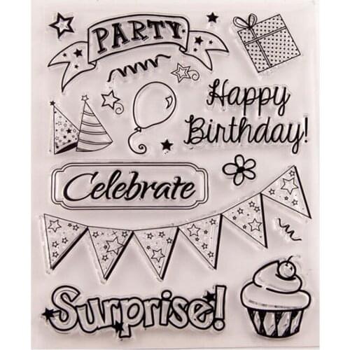 Birthday leaves Scrapbook DIY photo cards account rubber stamp clear stamp transparent stamp