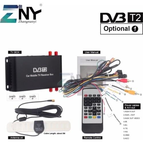 Car DVB-T2 DVB-T MPEG4 Digital TV Box 4 Seg Support 180-200KM/H Speed Driving Digital Car TV Tuner HD 1080P TV Receiver