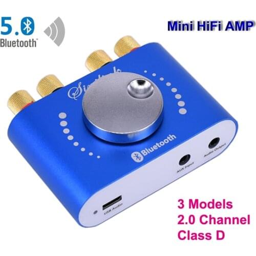Bluetooth 5.0 2*50W / 2*20W AUX USB TPA3116 Digital Power Amplifier Class D Stereo Home Theater Wireless Module Hifi Audio AMP