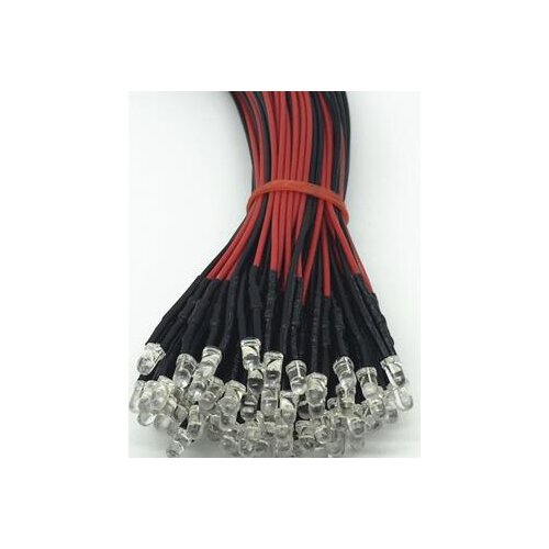 F3 3mm Blinking Warm White Red Green Blue Yellow Orange Pink Purple 7 color Flash 12V LED Lamp Light With 20cm Wire x 100pcs