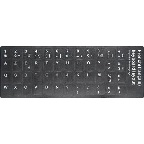 French Standard Keyboard Stickers Laptop Notebook Russian Italian Arabic Spanish German Hebrew Korean Language stickers 2pc/lot