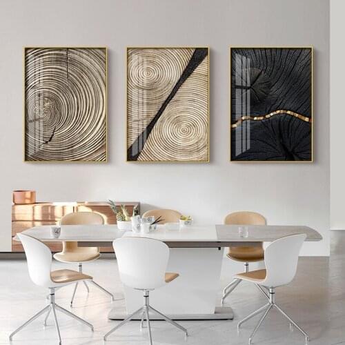 Wood Grain Annual Rings Abstract Circle Canvas Nordic Poster Art Wall Print Abstract Painting Modern Decoration Picture