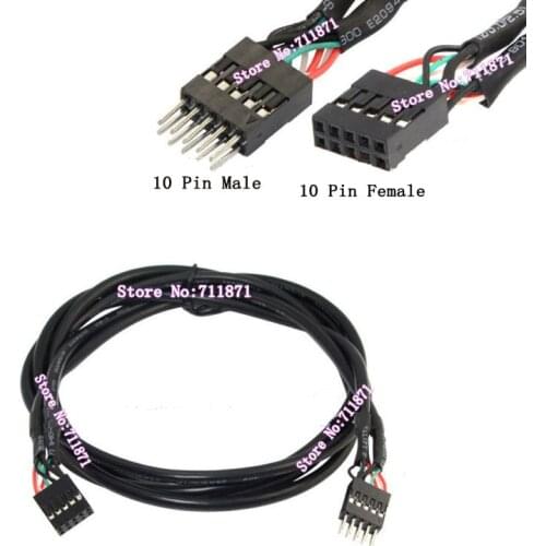 10Pin Male to Female Computer Mainboard front Usb2.0 cable Front Usb 2.0 Male to Female extension cable cord 10P Dupont Line