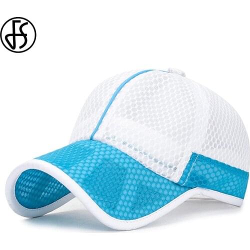 FS Blue Snapback Mesh Baseball Cap Summer Outdoor Sport Hat For Men Women Fashion Trucker Hats Boys Girls Hip Hop Caps Casquette